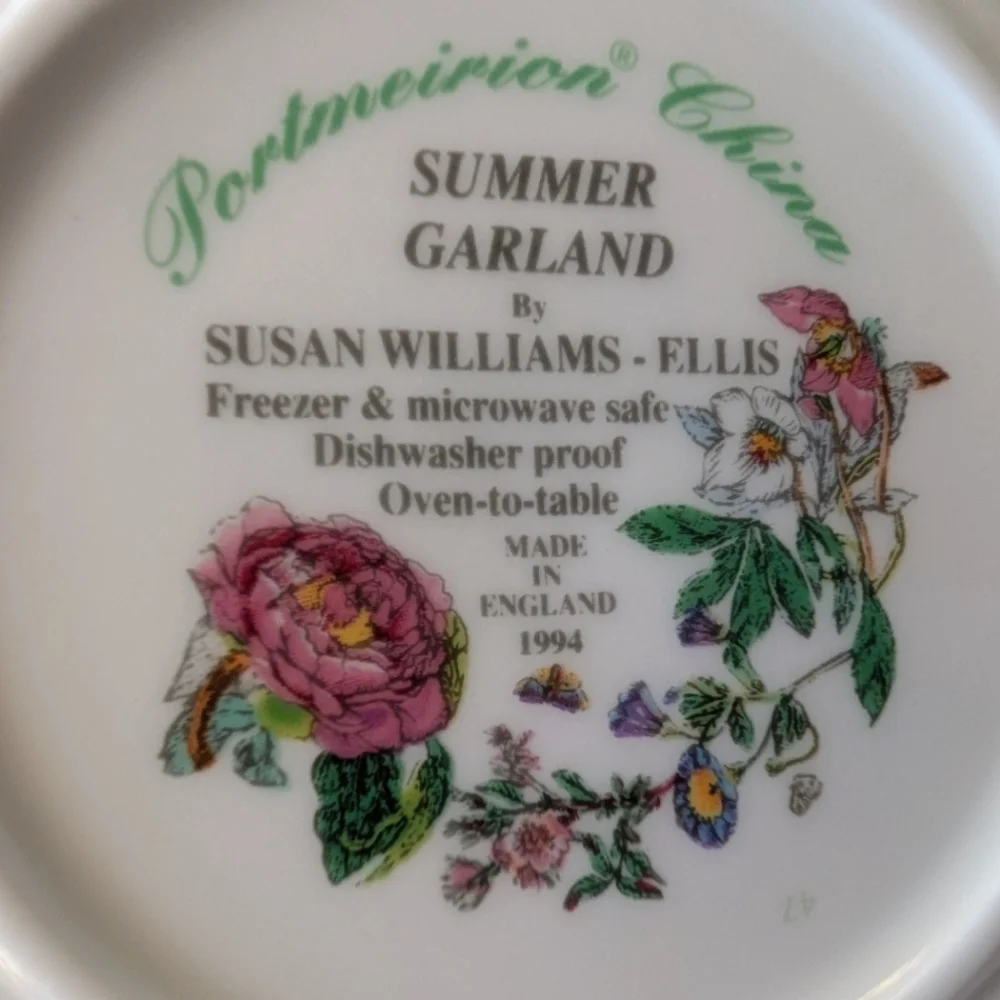 Vintage Portmeirion Summer Garland Floral Round Sweet Dish Discontinued